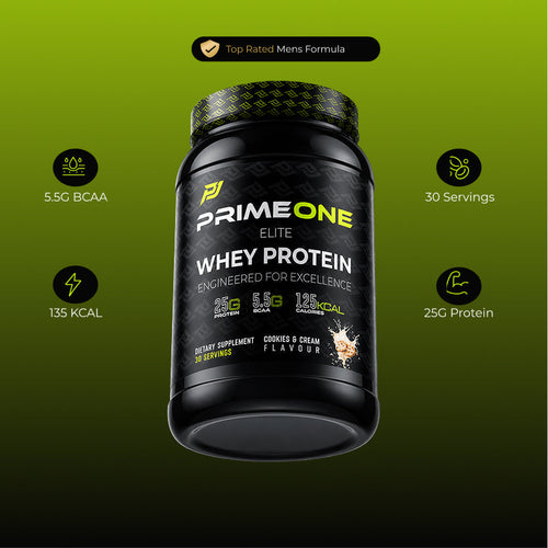 PrimeOne Elite Whey Protein — Cookies & Cream stats