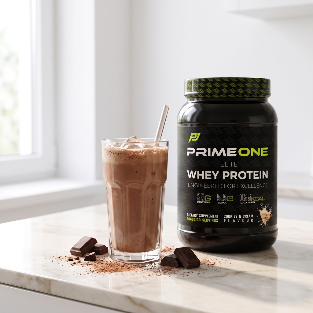 PrimeOne Elite Whey Protein — shake lifestyle