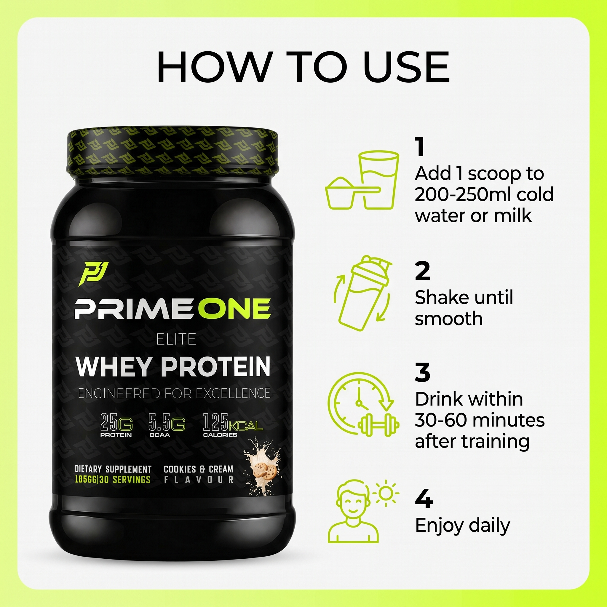 PrimeOne Elite Whey Protein — how to use
