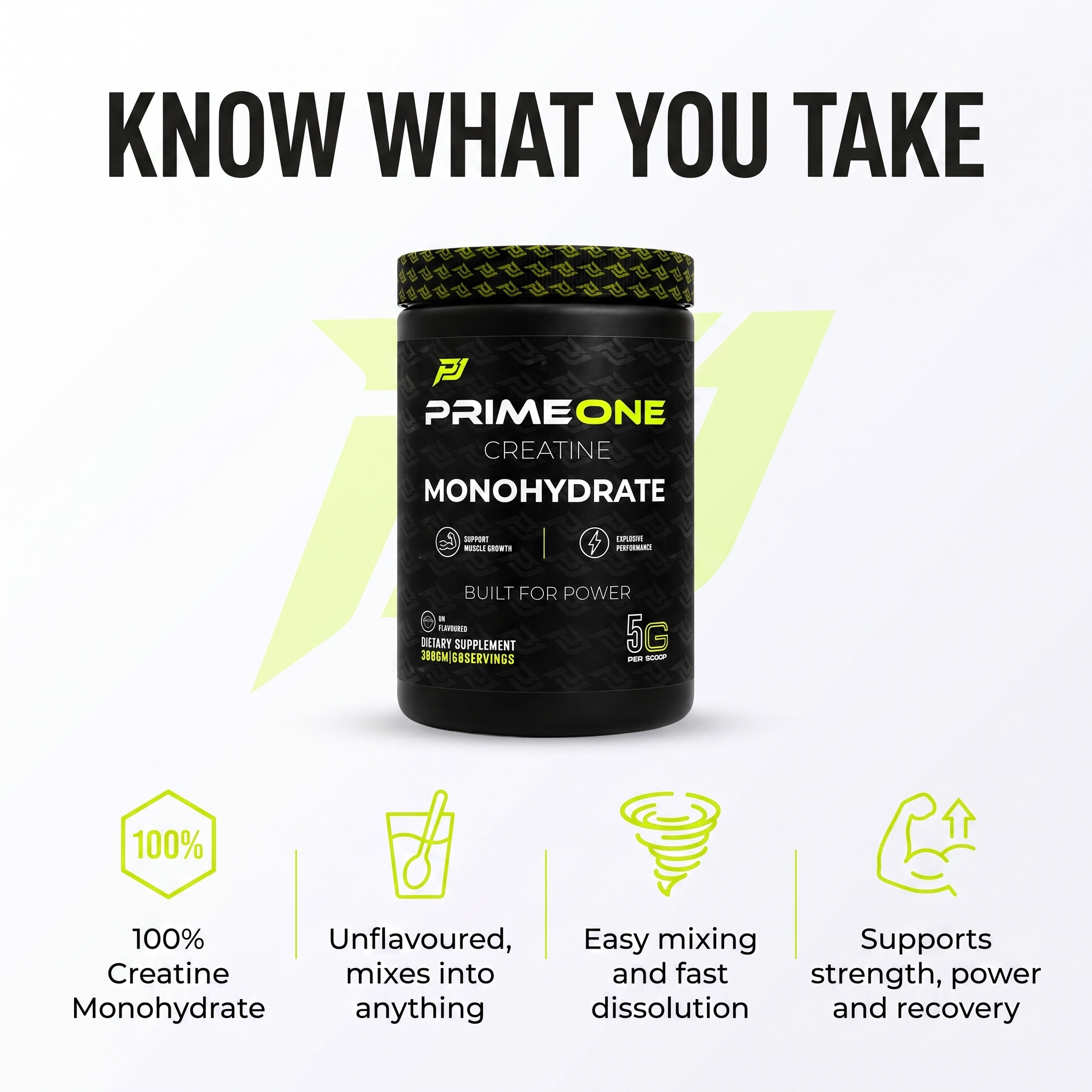 PrimeOne Creatine Monohydrate — know what you take