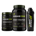 PrimeOne Complete Stack Bundle – Chocolate Fudge whey, Creatine 300g and Shaker (transparent)