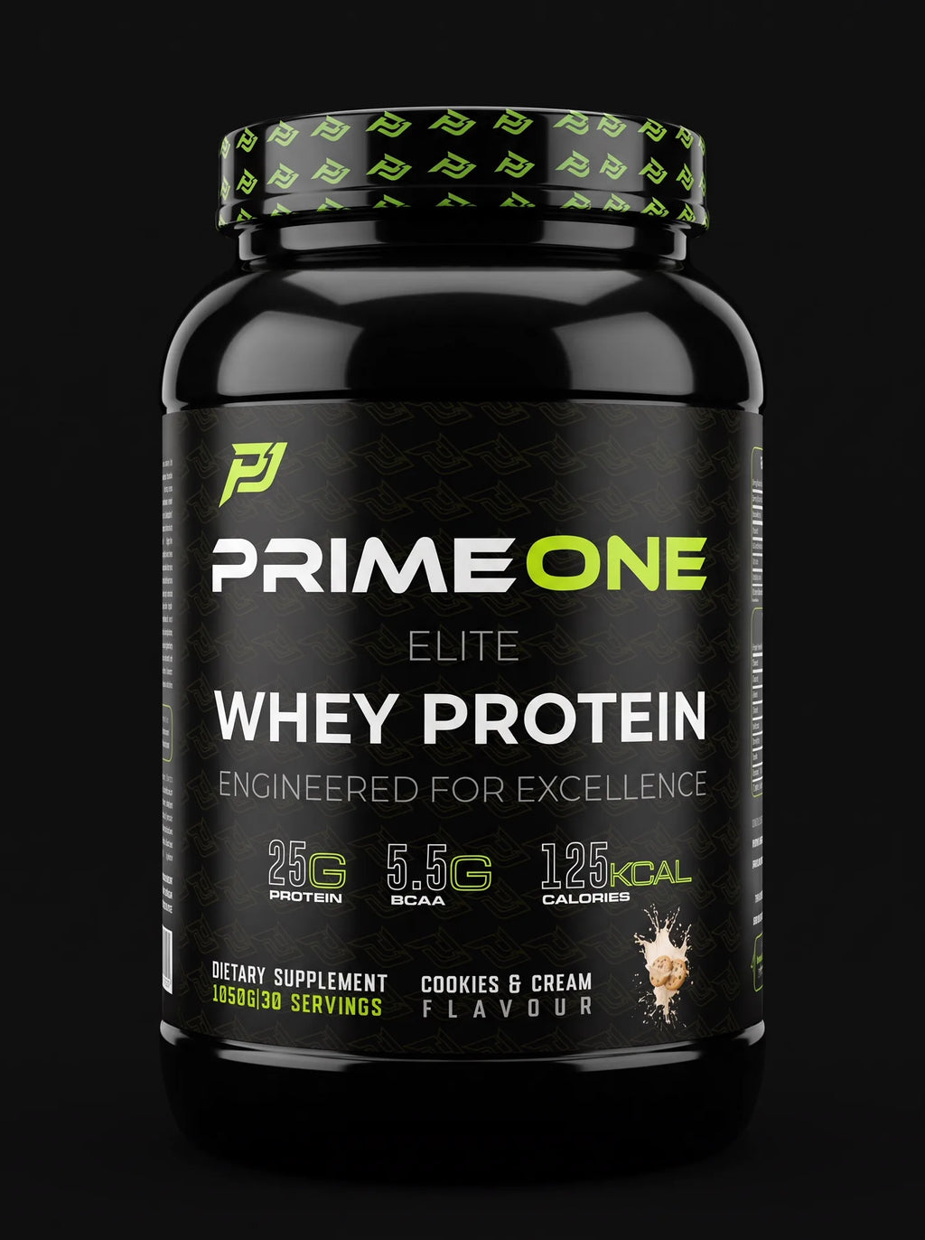 PrimeOne Elite Whey Protein Cookies & Cream - front